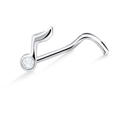 Interesting Design Silver Curved Nose Stud NSKB-858